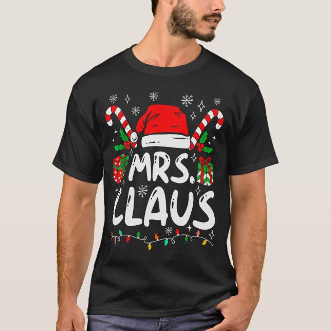 T-shirt Mr And Mrs Claus Santa Hat Couples Family Christma (Devant)