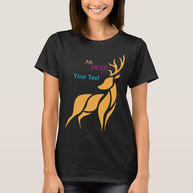 T-shirt Mr. Deer Graphic – Rustic Woodland Style (Devant)