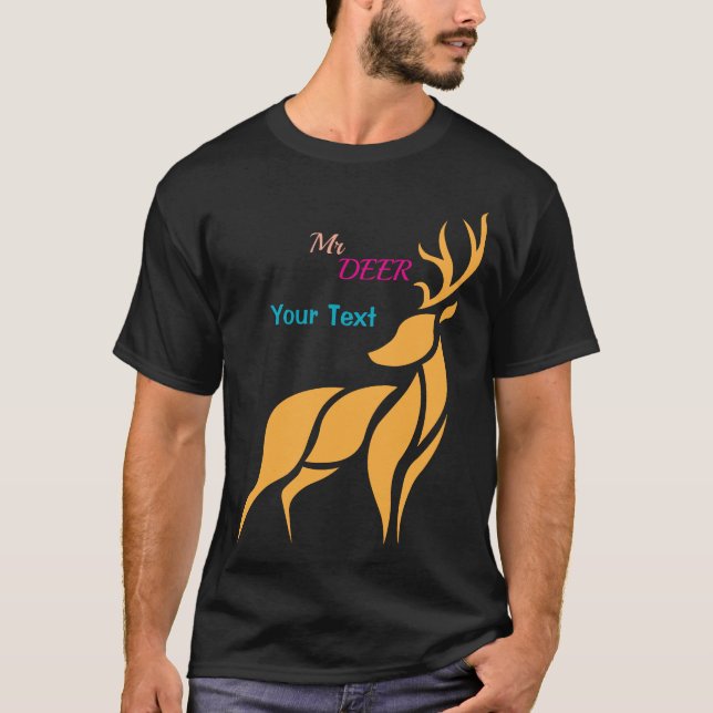 T-shirt Mr. Deer Graphic – Rustic Woodland Style (Devant)