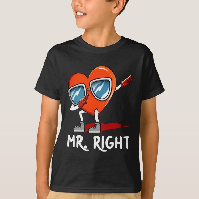 T-shirt Mr Right Valentines Day Humor Matching Couples 1  (Devant)