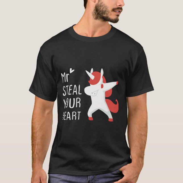 T-shirt Mr Steal Your Heart Valentines Day V Day Boys Unic (Devant)