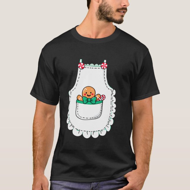 T-shirt Mrs Santa Claus Apron Gingerbread Candy Cane Chris (Devant)
