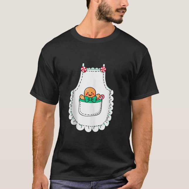 T-shirt Mrs Santa Claus Apron Gingerbread Candy Cane Chris (Devant)