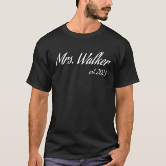 T-shirt Mrs. WALKER 2023 new bride bridal shower wedding