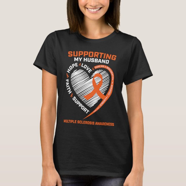 T-shirt MS  Husband Multiple Sclerosis  Wife MS Awareness (Devant)