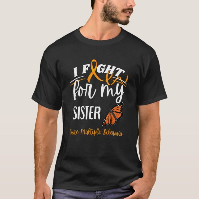 T-shirt MS Multiple Sclerosis Awareness Cure MS Butterfly  (Devant)