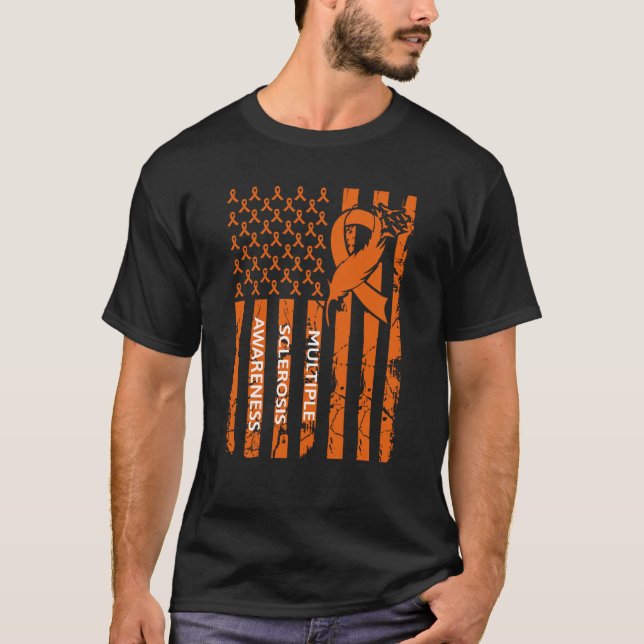 T-shirt MS Warrior Multiple Sclerosis Awareness Ribbon USA (Devant)