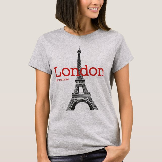 T-shirt Mstake de Londres et de Tour Eiffel (Devant)