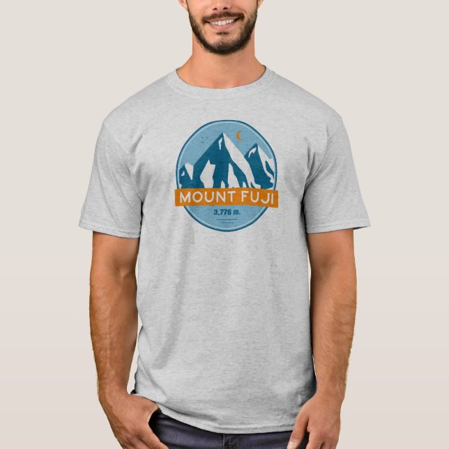 T-shirt Mt Fuji Japon étoiles Lune (Devant)