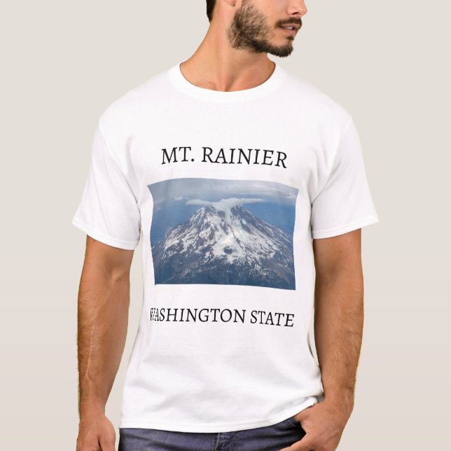 T-shirt MT. Rainier Photo aérienne avec Stratus Cloud (Devant)