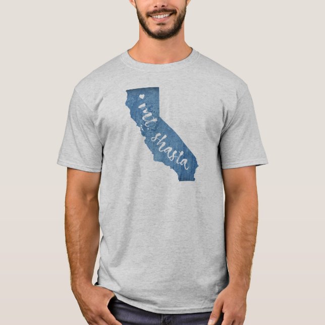 T-shirt Mt. Shasta California Wood Grain (Devant)