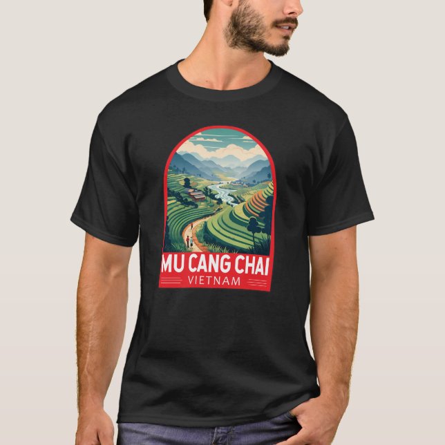T-shirt Mu Cang Chai Vietnam Emblem Voyage Retro (Devant)