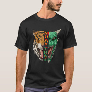 T-shirt Muay Dragon Thaïlandais Et Tiger Head Thaiboxing