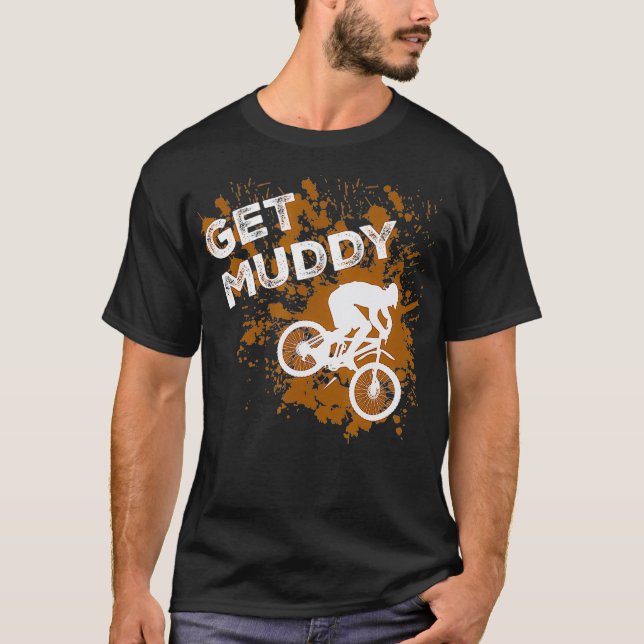 T-shirt Muddy Mountain Biking Trail  (Devant)