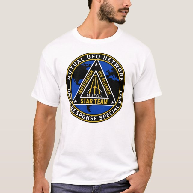 T-shirt MUFON (réseau OVNI mutuel) Réponse rapide (Devant)
