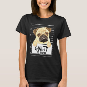 T-shirt Mugshot de carlin chien coupable