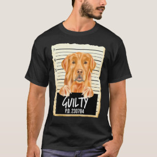 T-shirt Mugshot de Chien Coupable Golden Retriever