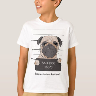T-shirt Mugshot de Pug drôle
