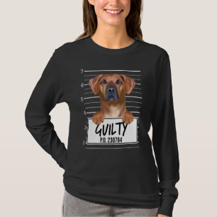 T-shirt Mugshot de Rhodesian Ridgeback Chien Coupable