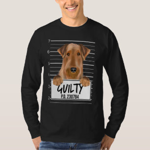 T-shirt Mugshot de Terrier Airedale Chien Coupable