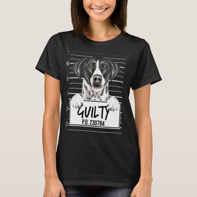 T-shirt Mugshot Pointer Chien Coupable (Devant)