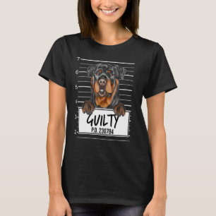T-shirt Mugshot Rottweiler Chien Coupable