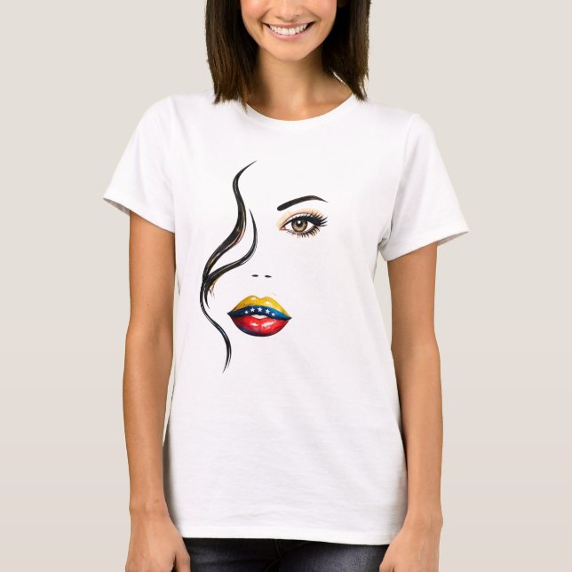T-shirt Mujer Venezolana Bella y Poderosa – VE (Devant)
