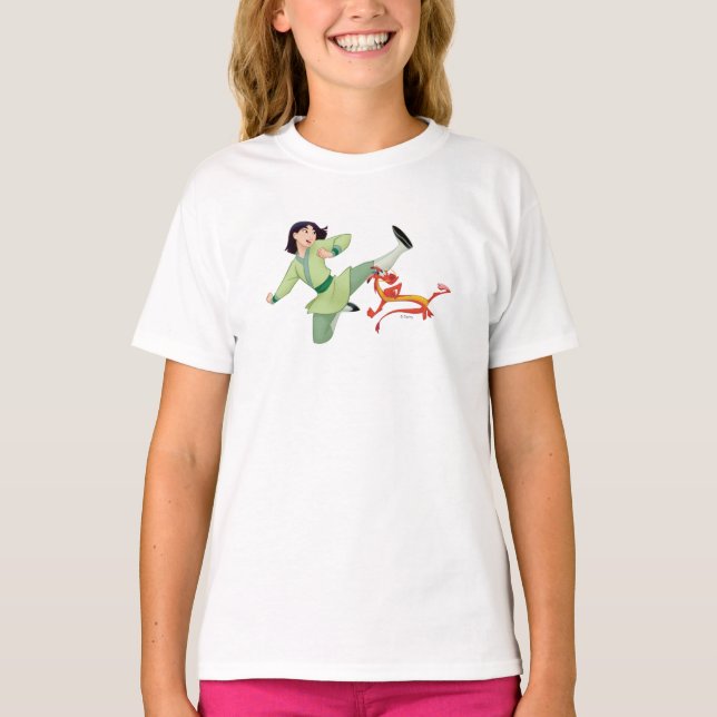 T-shirt Mulan et Mushu Kicking (Devant)