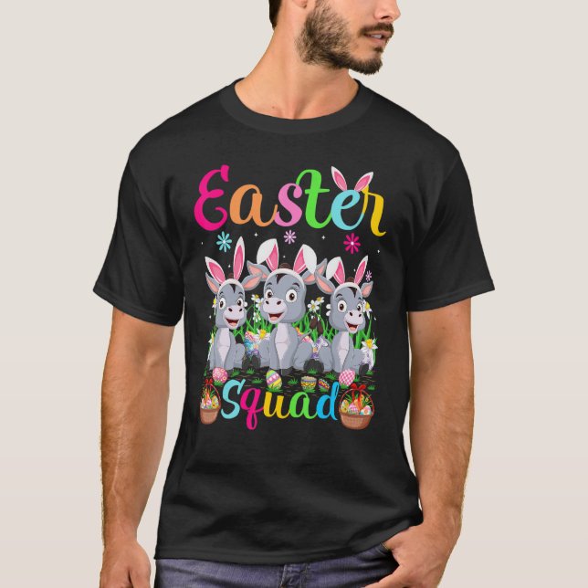 T-shirt Mule Bunny Ear Easter Squad Mule Joyeux Pâques (Devant)