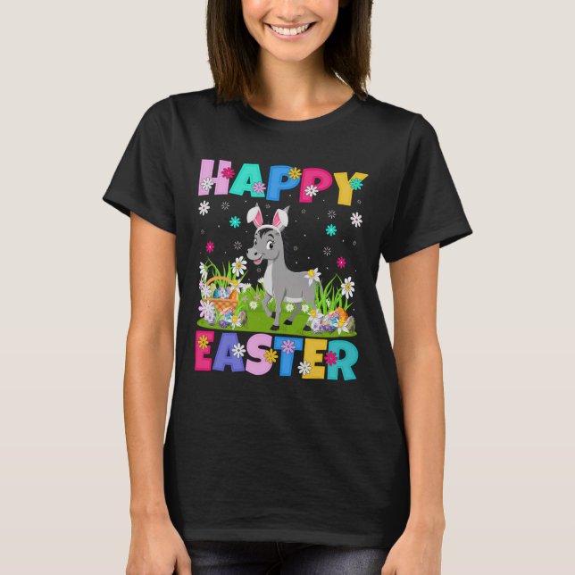 T-shirt Mule Joyeux Oeufs de Pâques Chasse Bunny Ear Mule  (Devant)