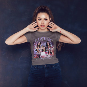 T-shirt Multi Photo personnalisé, Bootleg Rétro Vintage Po
