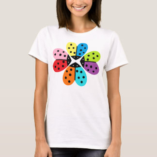 T-shirt multicolore de fleur de Ladybuy de coeur