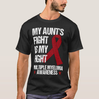 T-shirt Multiple Myeloma Awareness Burgundy Ribbon Aunt's 
