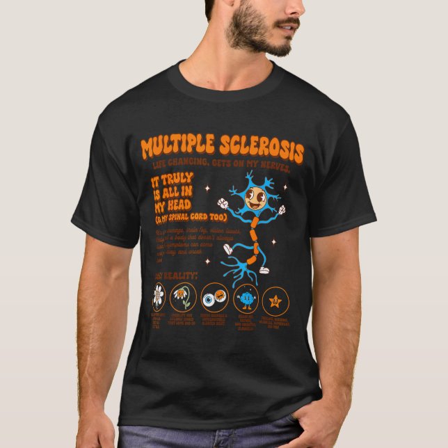 T-shirt Multiple Sclerosis Awareness Gets On My Nerves Ms  (Devant)