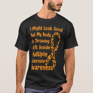 T-shirt Multiple Sclerosis Awareness Month Orange Ribbon a