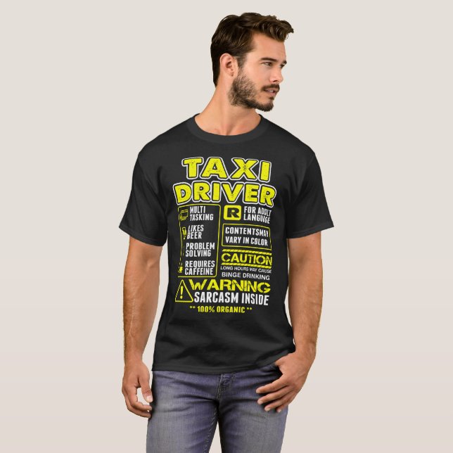 T-shirt multitâche de chauffeur de taxi (Devant entier)
