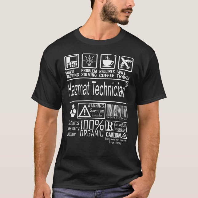 T-shirt Multitâche de technicien de Hazmat (Devant)