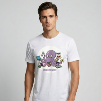 T-shirt Multitâcheur – Pieuvre Chaotique Humour Noir Drôle