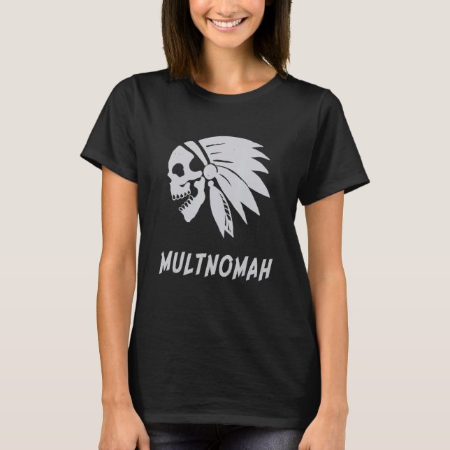 T-shirt Multnomah Native American Indian Born Freedom Evil (Devant)