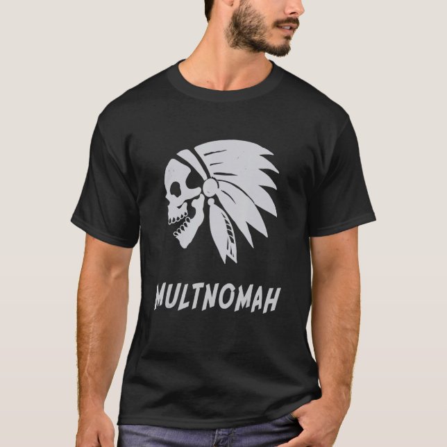 T-shirt Multnomah Native American Indian Born Freedom Evil (Devant)