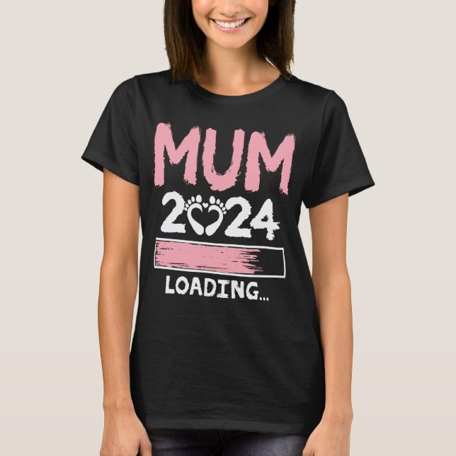 T-shirt Mum 2024 Chargement Funny Future Nouvelle Maman À  (Devant)