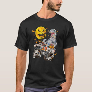 T-shirt Mummy Dinosaure Et Camion Monster Halloween Pumpki