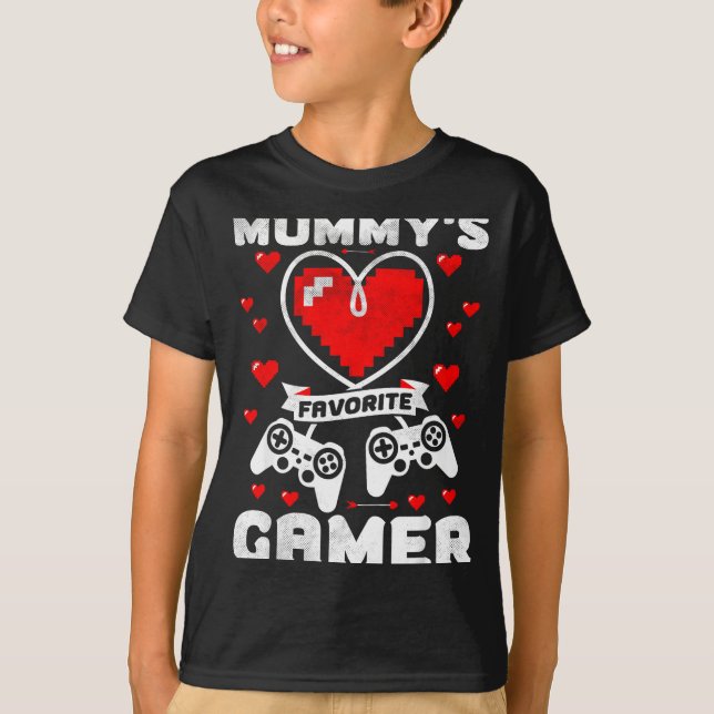 T-shirt Mummy's Favorite Gamer Funny Boys Kids Valentine's (Devant)