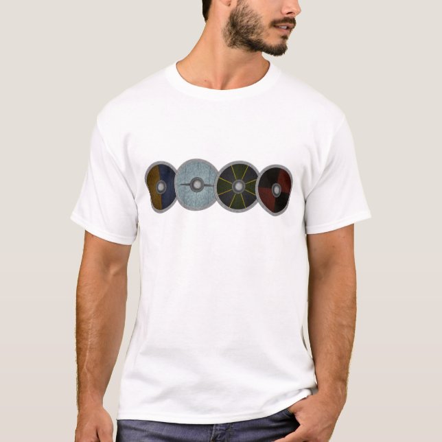 T-shirt Mur de bouclier de Viking (Devant)