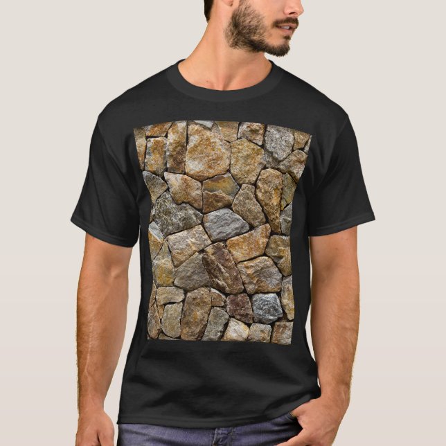 T-shirt Mur en pierre de gravier : Design décoratif (Devant)