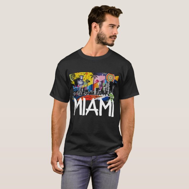 T-shirt mural du Cool graffiti de Miami Florida (Devant entier)