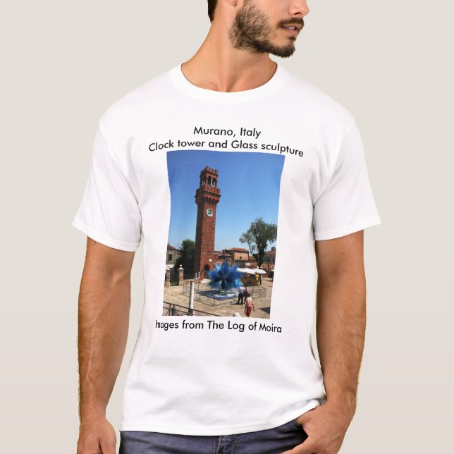 T-shirt Murano, tour d'horloge de l'Italie et sculpture en (Devant)