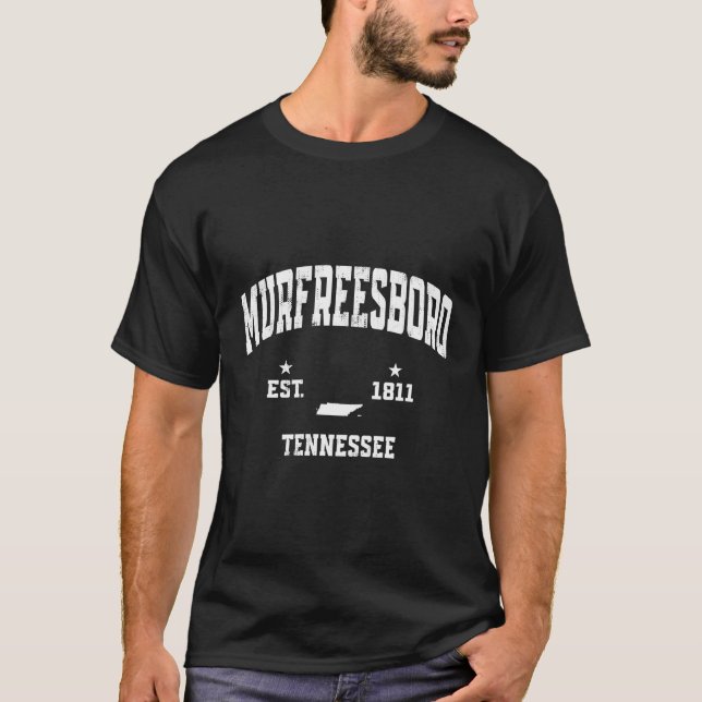 T-shirt Murfreesboro Tennessee Tn Drapeau Throwback Athlèt (Devant)