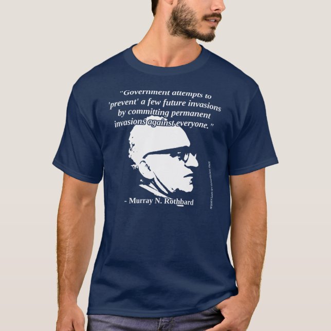 T-shirt Murray Rothbard - protection de gouvernement (Devant)