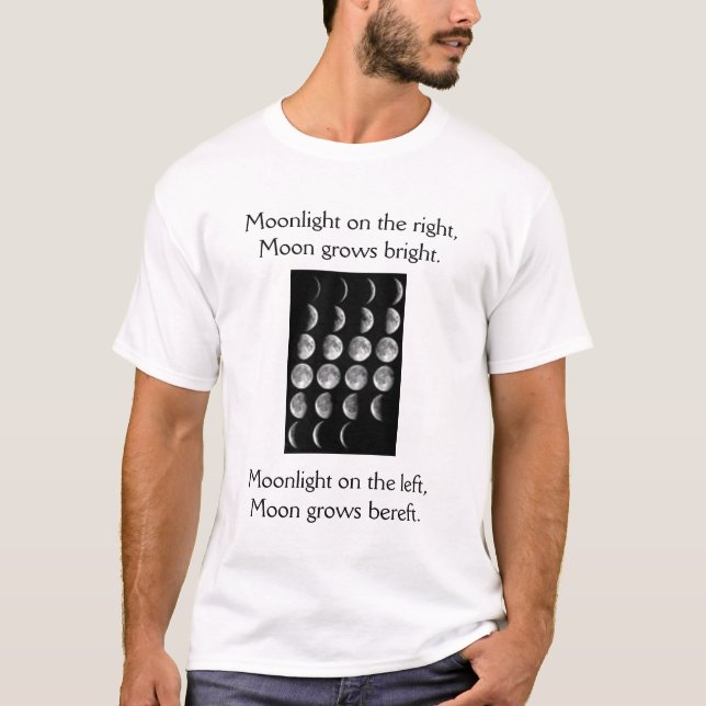 T-shirt musardez les phases, clair de lune du côté droit, (Devant)